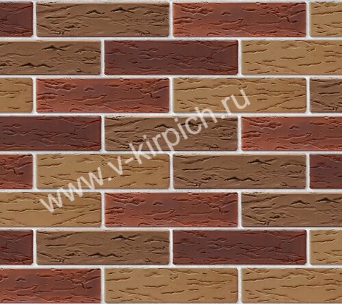 Кирпич лицевой керамический МИКС 6 (терракотовый/коричневый руст